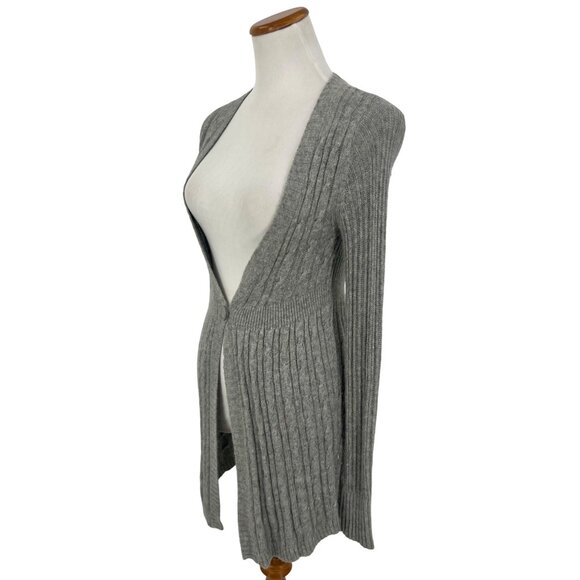 Vintage Y2K Like Love Gray Plunging V-Neck Lux Angora Cardigan Sweater Knit S/M - Picture 6 of 10